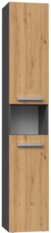 Industrialny słupek łazienkowy dąb artisan antracyt N6-K36