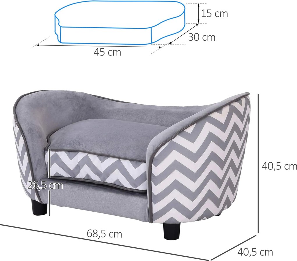 PawHut sofa dla psa legowisko dla psa kanapa dla psa sofa dla psa mata dla psa kota z poduszką