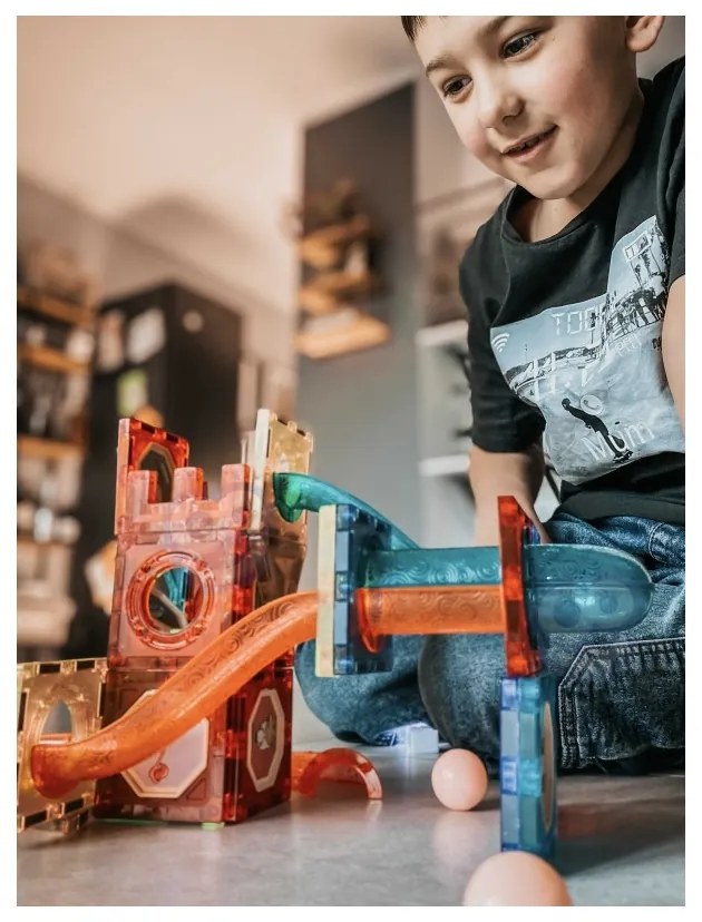 Woopie klocki magnetyczne tor kulkowy świetlny 49 el.