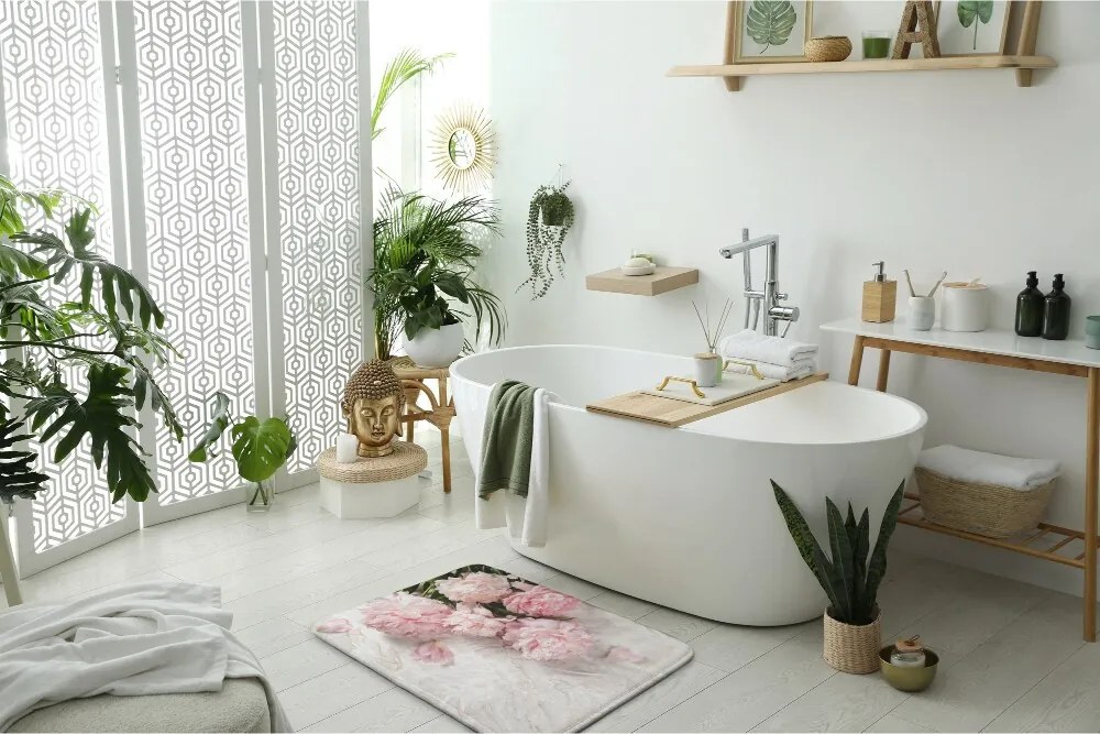 Dywanik łazienkowy Dywanik łazienkowy Kwiaty Goździki