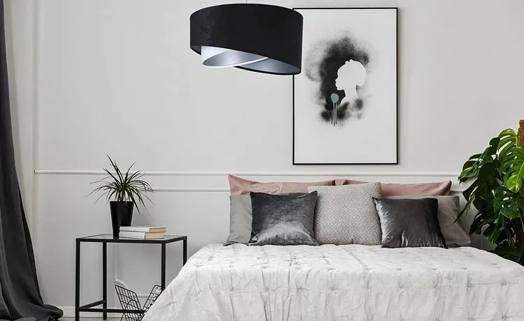 Czarno-biała designerska lampa wisząca - EX980 R0-W17