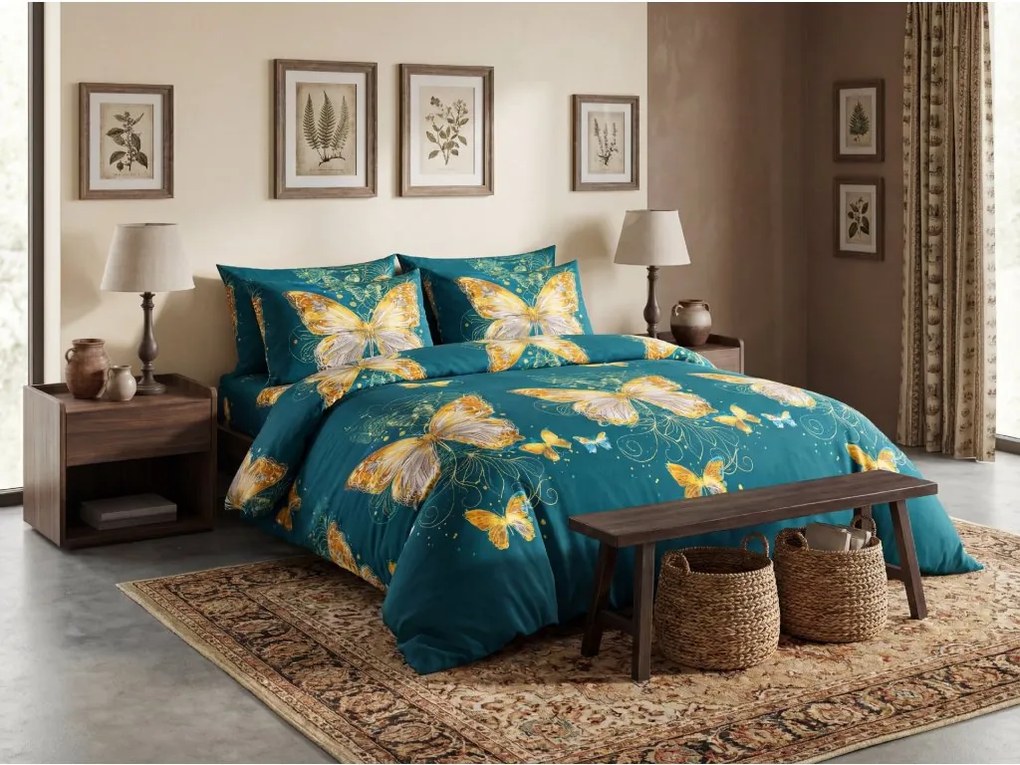 PrzytulneMieszkanie.pl PrzytulneMieszkanie.pl Pościel z mikrofibry ZAFIRA niebieska Rozmiar pościeli: 70 x 80 cm | 140 x 200 cm