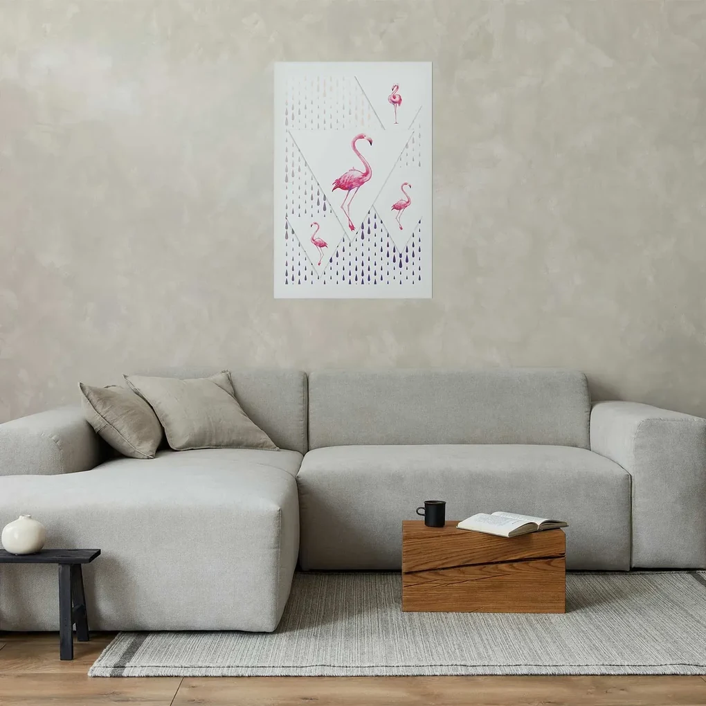 Plakat Rodzina flamingów 40x60 cm bez ramy z marginesem ARTGEIST B