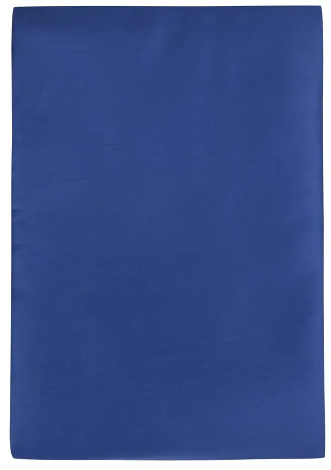 Ciemnoniebieske prześcieradło z satyny bawełnianej z gumką 140x200 cm – Mijolnir