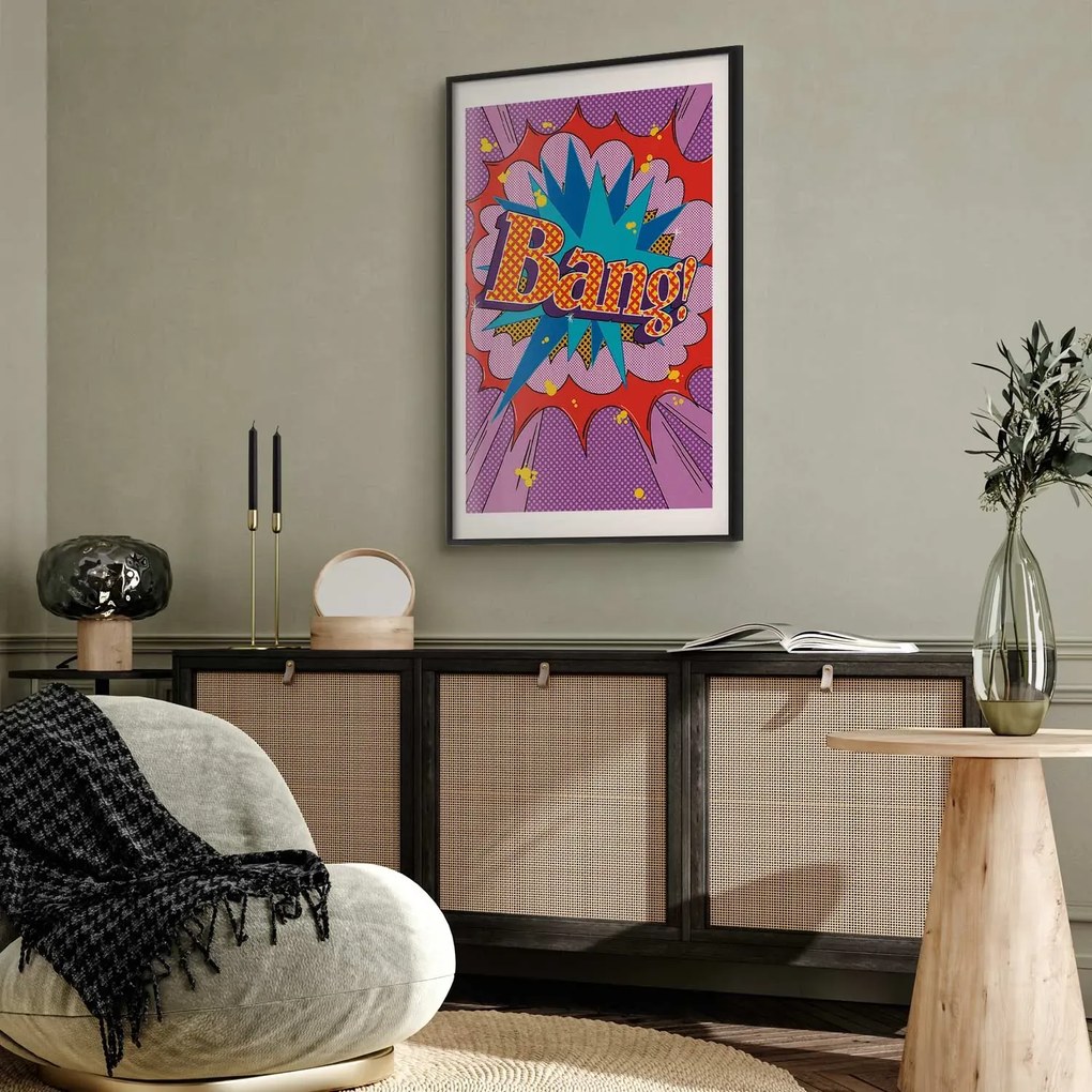 Plakat Bang 60x90 cm z ramą czarną z marginesem ARTGEIST B