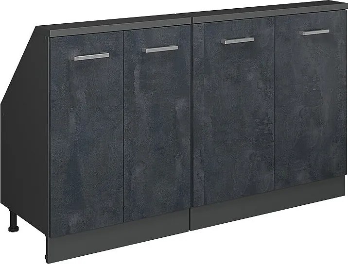 Szafka kuchenna na dach skośny czarny beton 140x46x81.6 r-line
