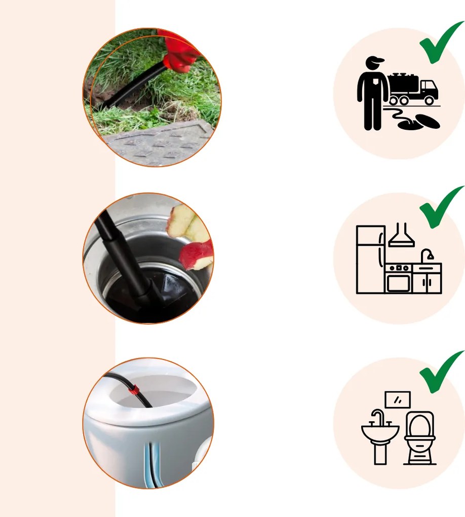 Zestaw do czyszczenia rur Premium, 15m, czarna Jurhan