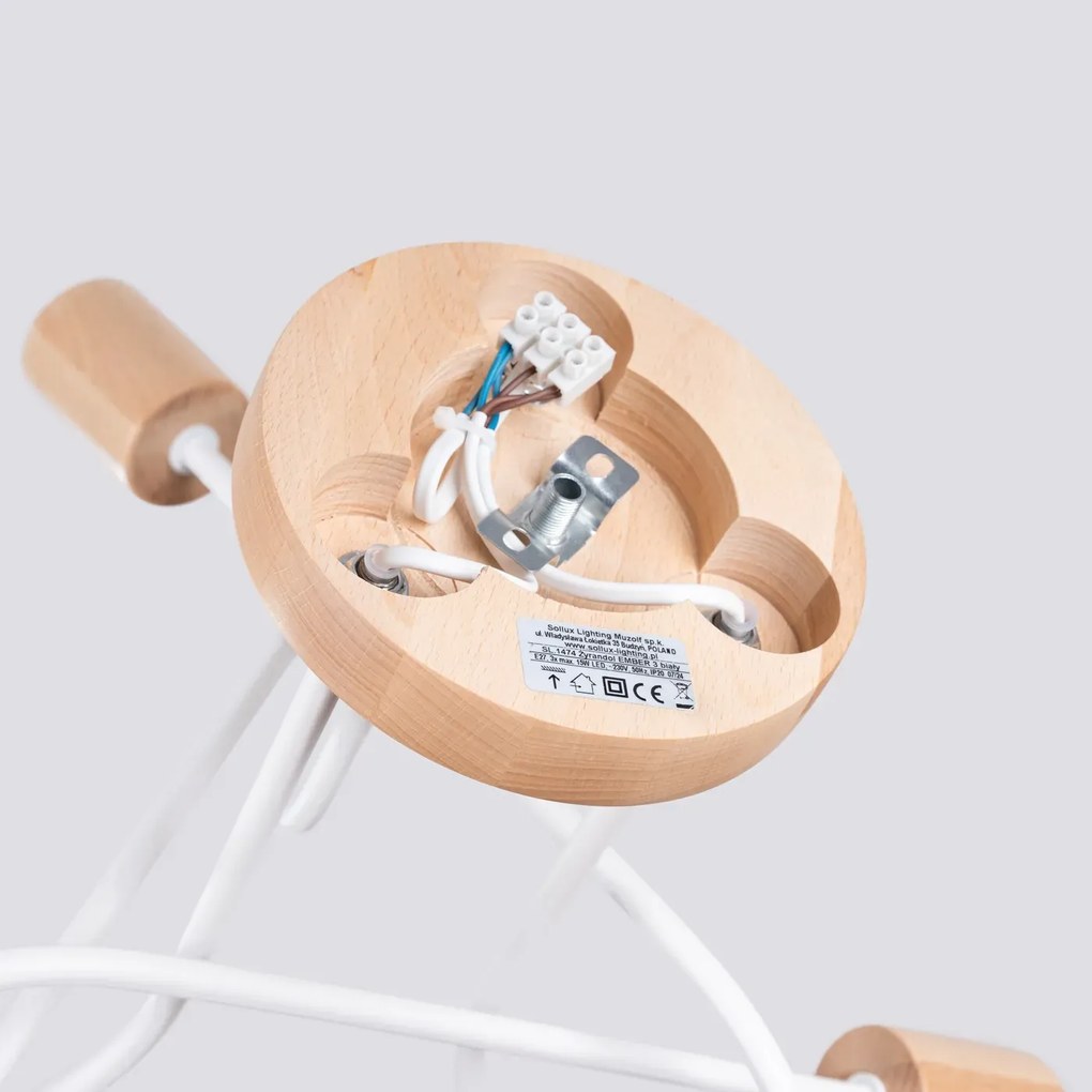 Żyrandol EMBER 3 biały SOLLUX LIGHTING