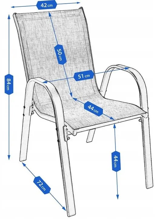 Komplet 4 sztuk krzeseł ogrodowych R3-C36