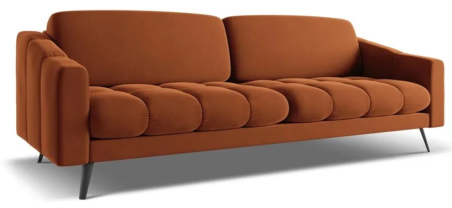 Pomarańczowa aksamitna sofa 238 cm Nalu – Makamii