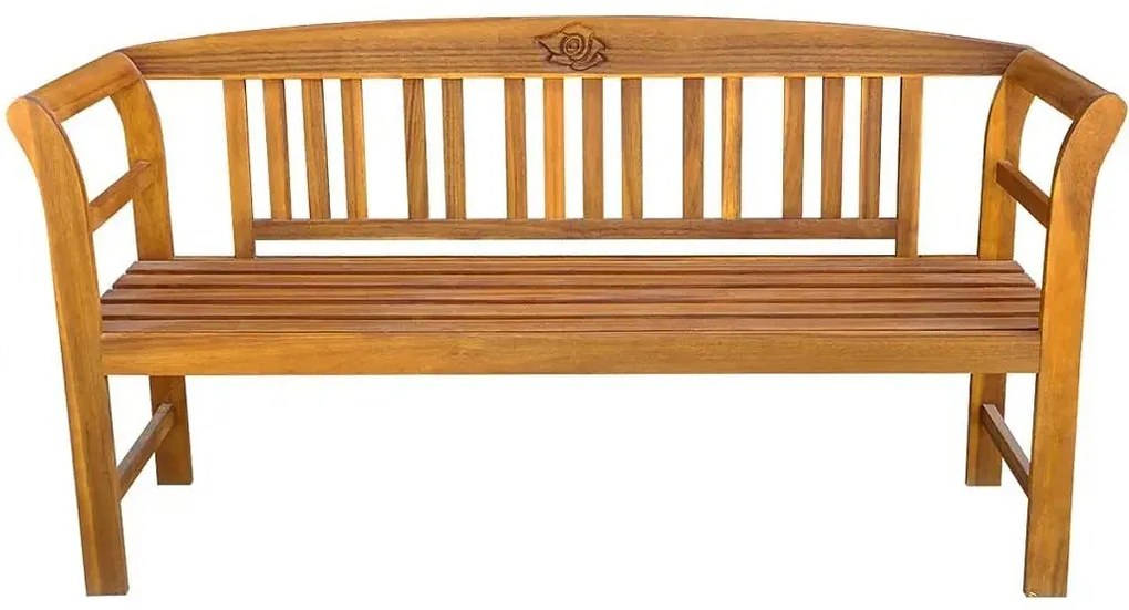 Brązowa drewniana ławka ogrodowa N6-E69