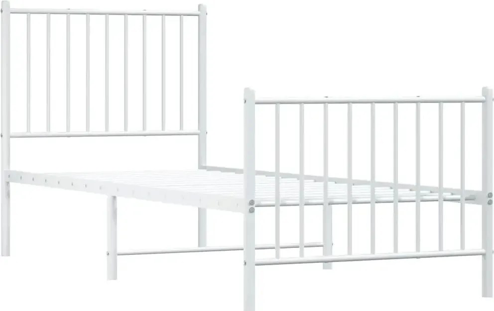 Pojedyncze metalowe łóżko w kolorze białym 90x200 cm N9-M46