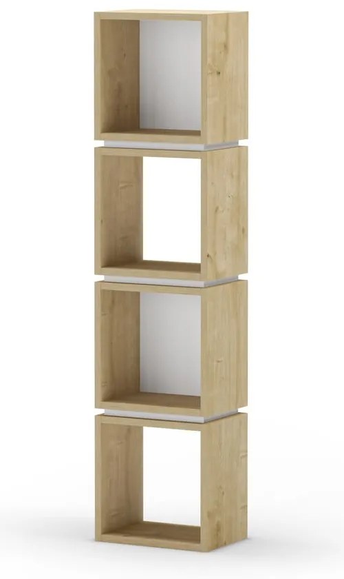 Biały regał w dekorze dębu 32x133 cm Lofty – Marckeric