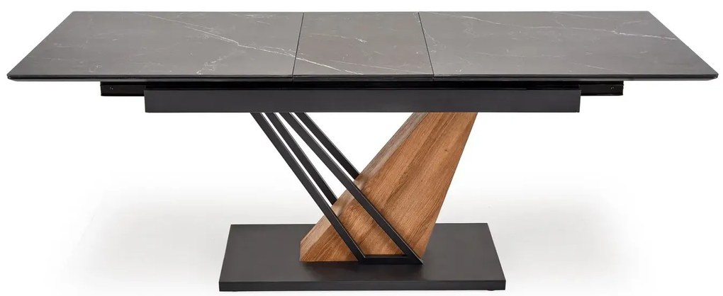 Stół rozkładany VOLANT 140(180)x90 czarny marmur/dąb złoty HALMAR