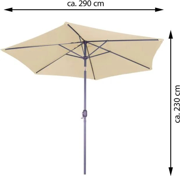 Parasol składany 2,9 m - beżowy
