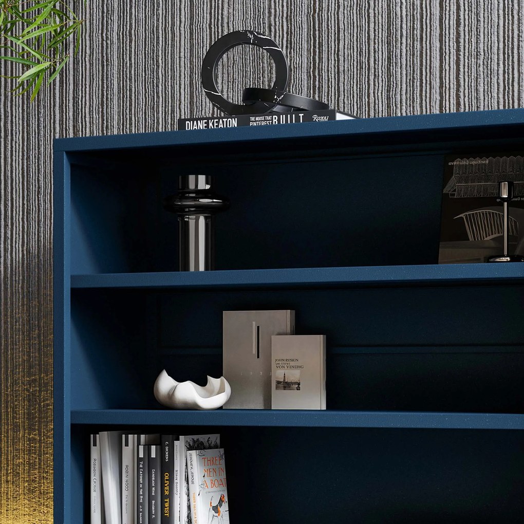 Niski regał metalowy granatowy Modern LUCA, 1000 x 900 x 350 mm