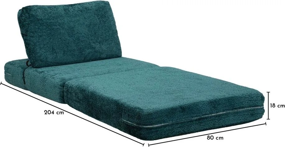 Zielononiebieski rozkładany fotel z materiału bouclé Faster – Mauro Ferretti