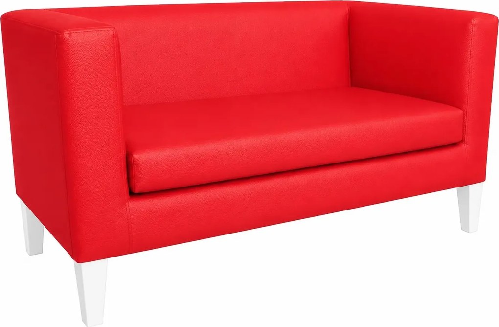 Sofa Monaco : Kolor nogi - Biała, Kolor tkaniny - EKO-SKÓRA - 15D, Typ tkaniny - Eko-skóra , Wysokość nogi - 20 cm