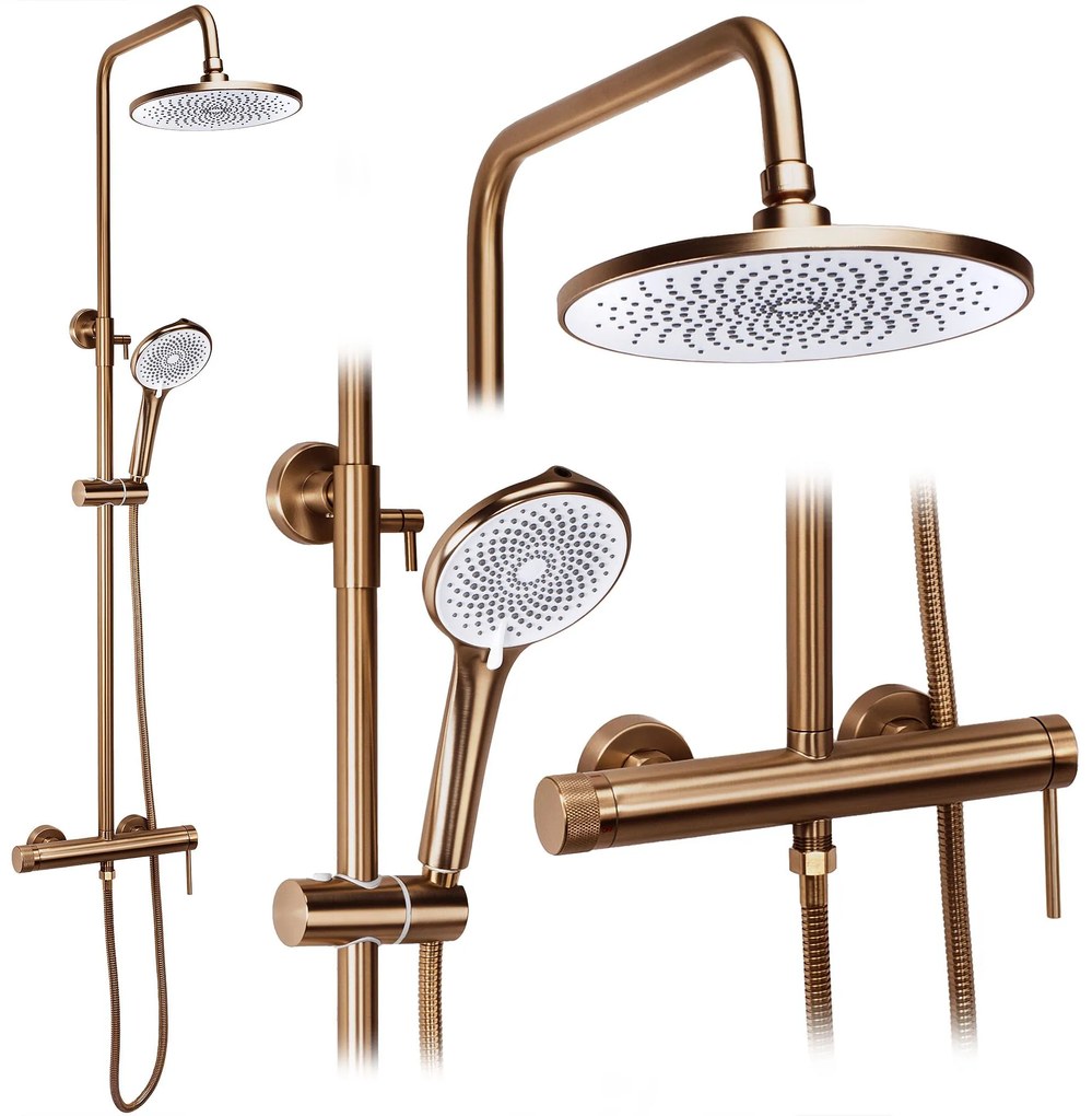 Zestaw natryskowy Rea Foss Clif Miedź Szczotkowana