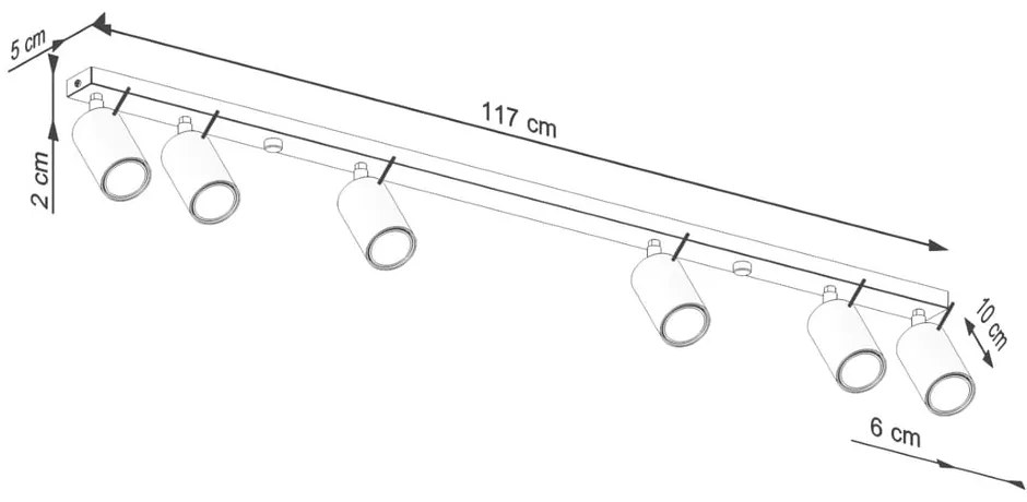 Zielona lampa punktowa 6x117 cm Etna – Sollux