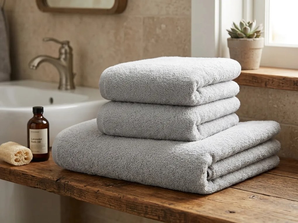 Ręcznik kąpielowy NORIELLE 70x140 cm jasnoszary, 100% bawełna