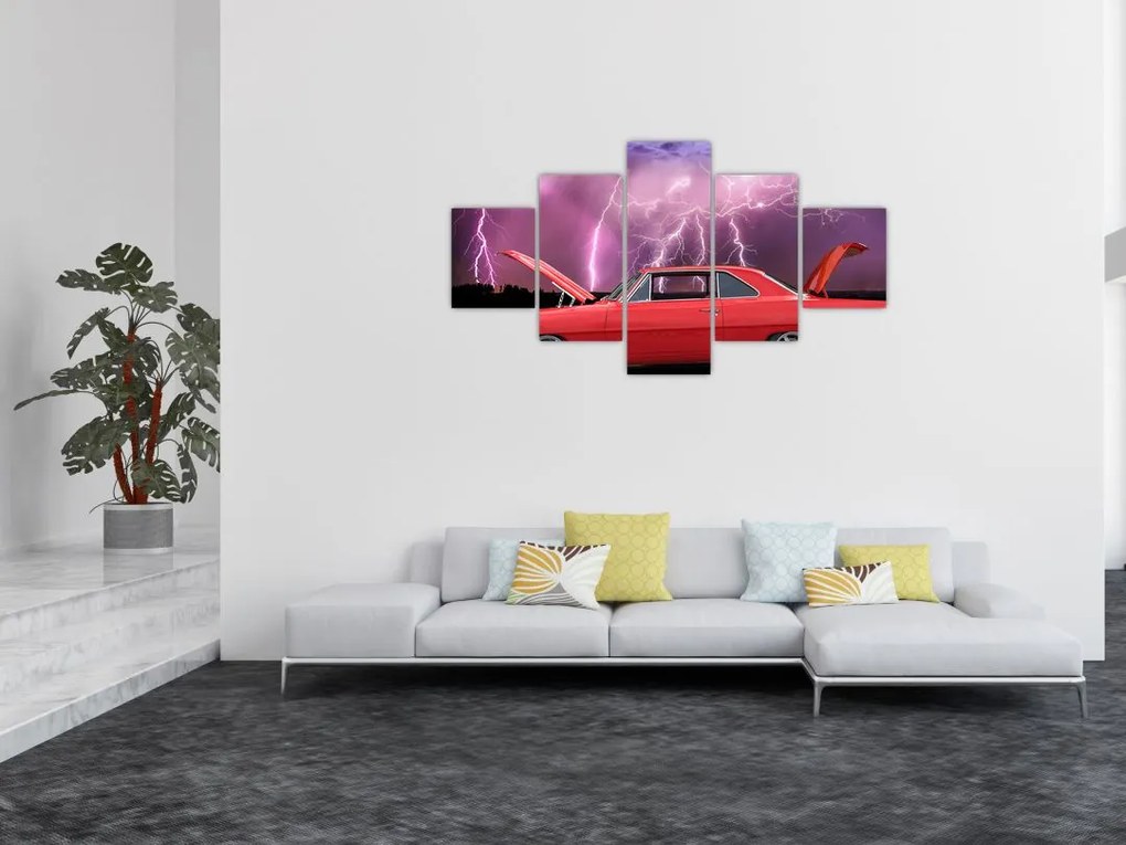 Obraz czerwonego auta (125x70 cm)