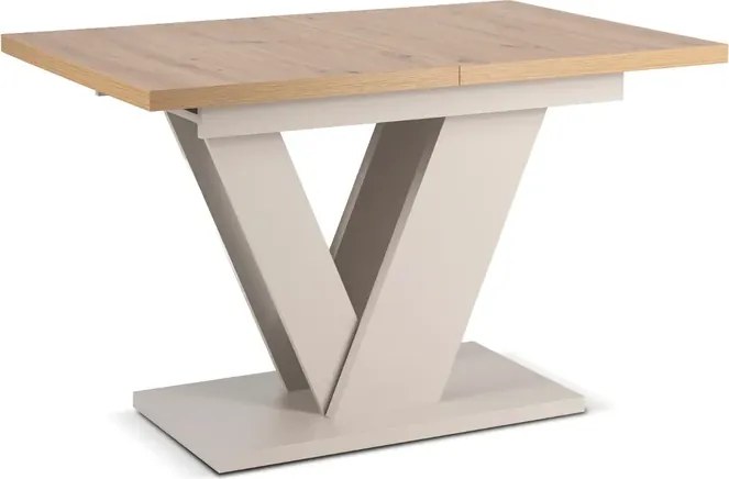 Zestaw Stół Prostokątny Rozkładany CLARK 120-160 cm Dąb Artisan/Kaszmir i 4 Krzesła TORINO Kremowe