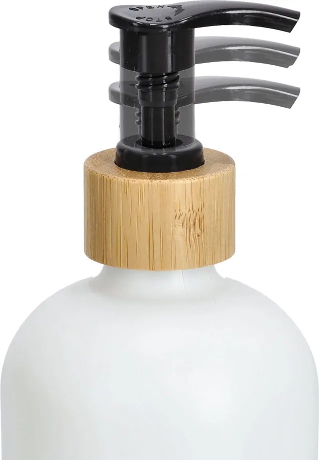 Zestaw dozowników na płyn i mydło z bambusową podstawką, 2 x 500 ml