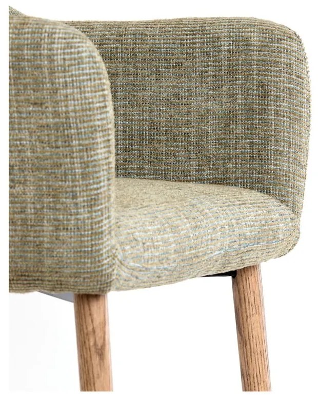 Jasnozielone tapicerowane fotele jadalniane zestaw z podłokietnikami 2 szt. Blaine – Light &amp; Living