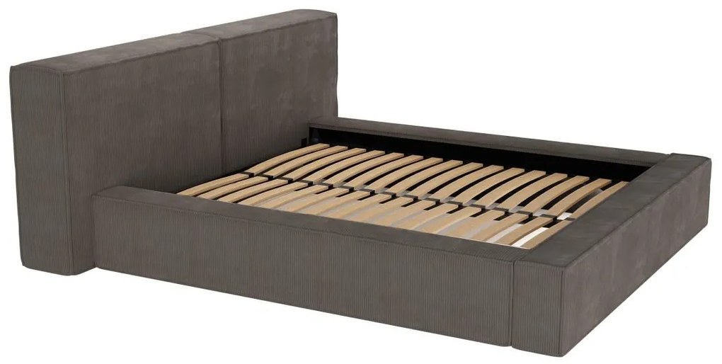 Łóżko ze skrzynią 160 x 200 cm - Sztruks - Taupe - TIMANO marki Pascal Morabito