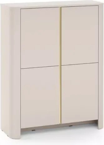 Komoda Solvero 3-drzwiowa kaszmir / dąb vicenza – minimalistyczna, push to open