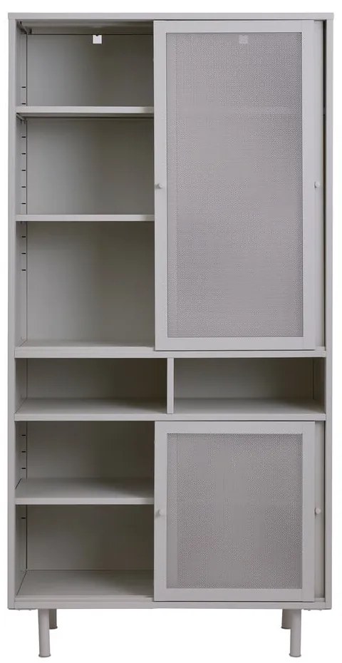 Szara metalowa szafka z drzwiami przesuwnymi 90x180x40 cm Veep – Unique Furniture