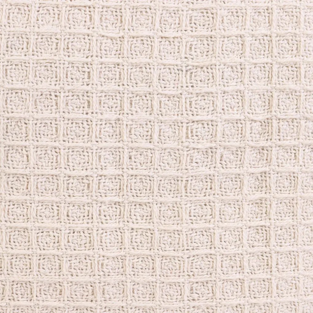Poszewka dekoracyjna z frędzlami VAFFEL ecru 45x45 cm HOMLA