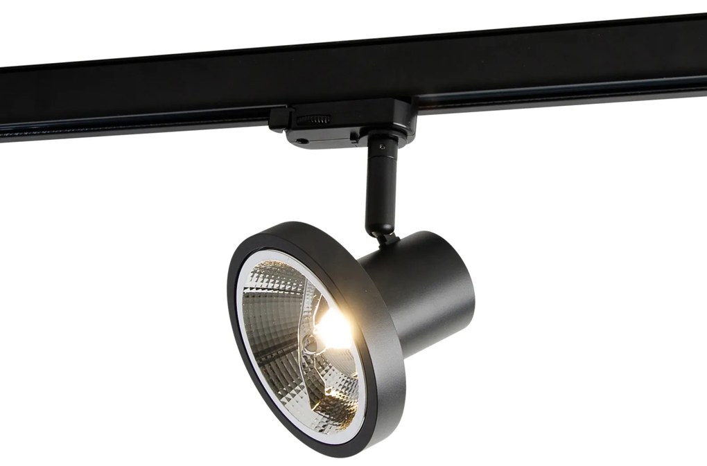 Inteligentny system szynowy z 5 reflektorami czarny prawy w tym LED 3-fazowy - Iconic Jeany Nowoczesny Oswietlenie wewnetrzne