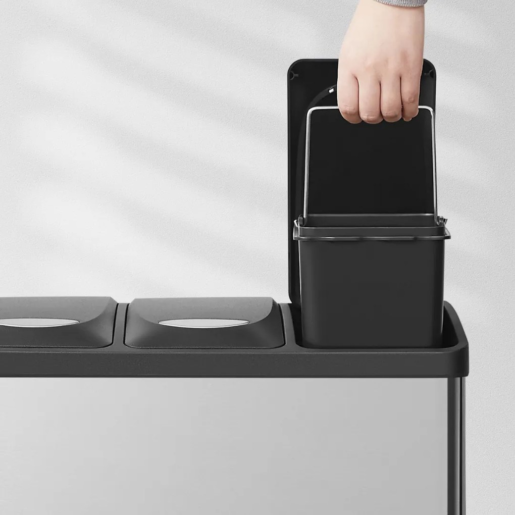 Kosz do segregacji odpadów SORT, 24l (3x8l), srebrna Jurhan