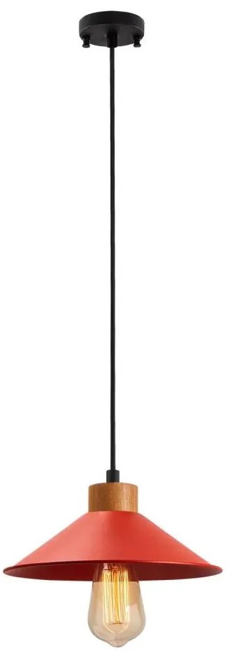 Lampa wisząca na przewodzie MANAVGAT 1xE27/40W/230V czerwona/brązowa
