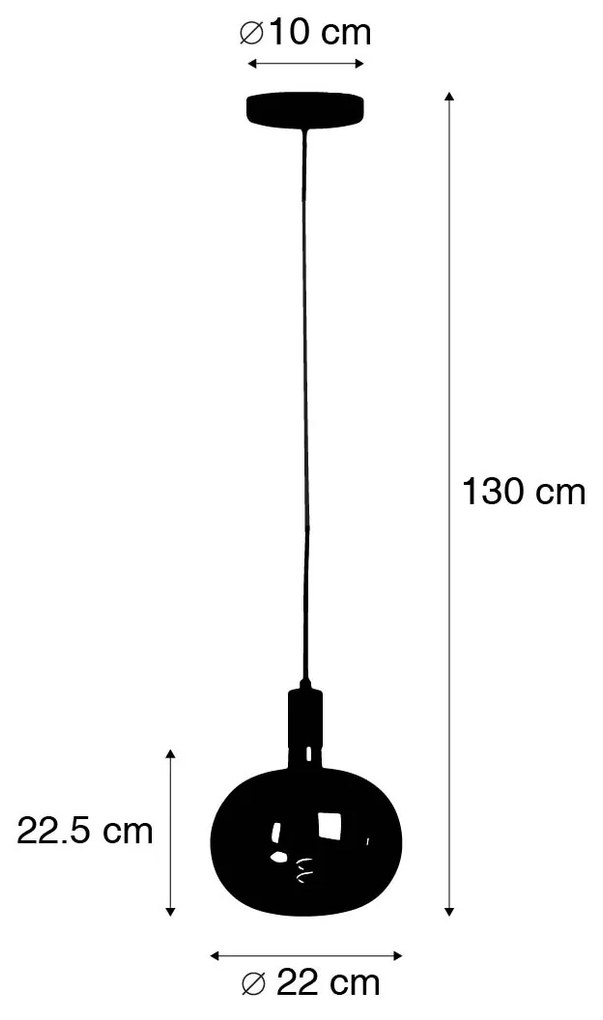 Industrialny Kinkiet / Lampa scienna czarny w komplecie z przyciemnianym LED G220 - FacilPrzemysłowy Oswietlenie wewnetrzne