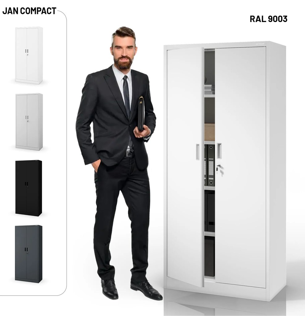 Szafa metalowa biurowa biała: JAN Compact 1750 x 800 x 400 mm
