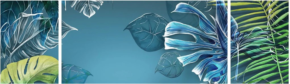Obraz - Liście roślin tropikalnych (170x50 cm)