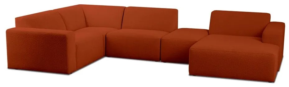 Ceglasty narożnik z materiału bouclé (w kształcie litery U) Roxy – Scandic