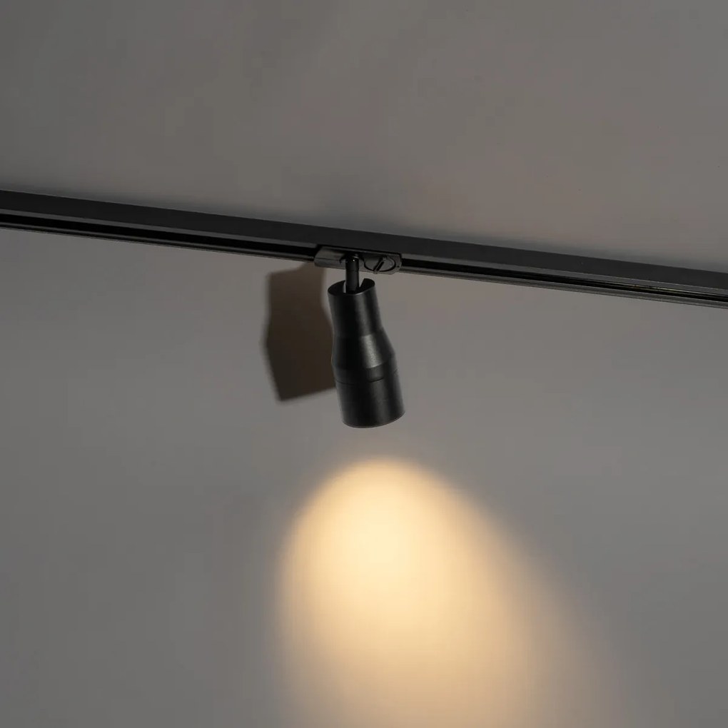 Nowoczesny czarny reflektor do systemu szynowego jednofazowego - Iconic Kohua