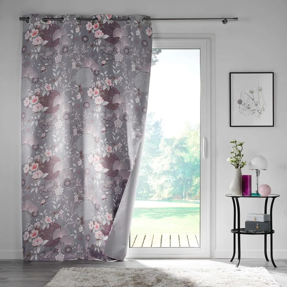 Szara zasłona zaciemniająca z mikrowłókna 135x260 cm Yokahama – douceur d'intérieur