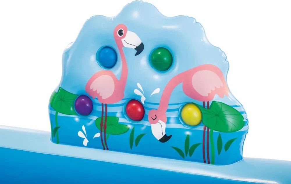 Dmuchany plac zabaw wodny 244x198 cm Intex 161 ze zjeżdżalnią i fontanną