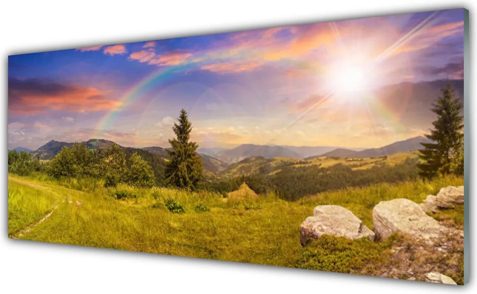 Panel Szklany Pejzaż pod Błękitnym Niebem