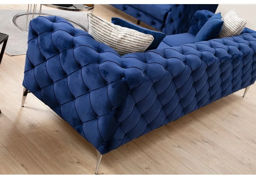 Ciemnoniebieska aksamitna sofa 197 cm Como – Artie