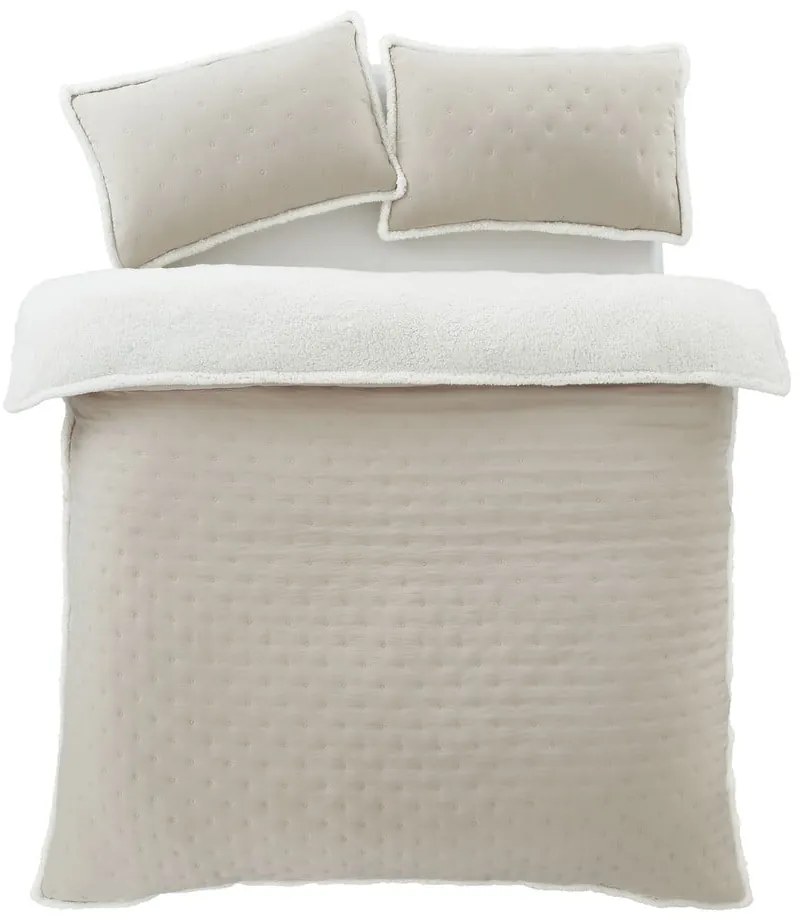 Kremowa pościel dwuosobowa z materiału sherpa 200x200 cm Cosy Nori – Catherine Lansfield