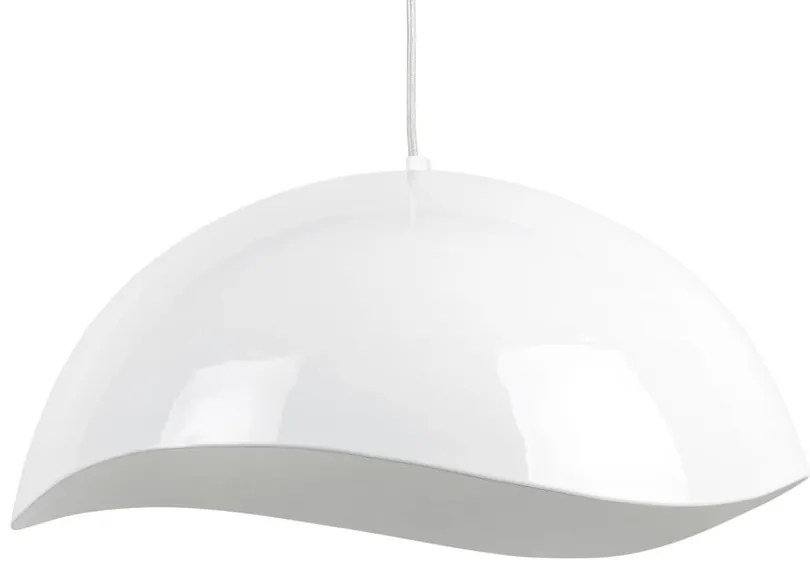 Biała lampa wisząca z metalowym kloszem ø 50 cm Waved – Leitmotiv