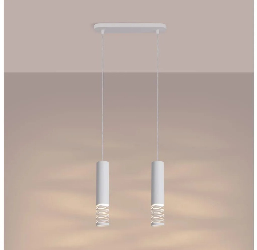 Sollux SL.1687 - Żyrandol na lince LAMI 2xGU10/10W/230V biały