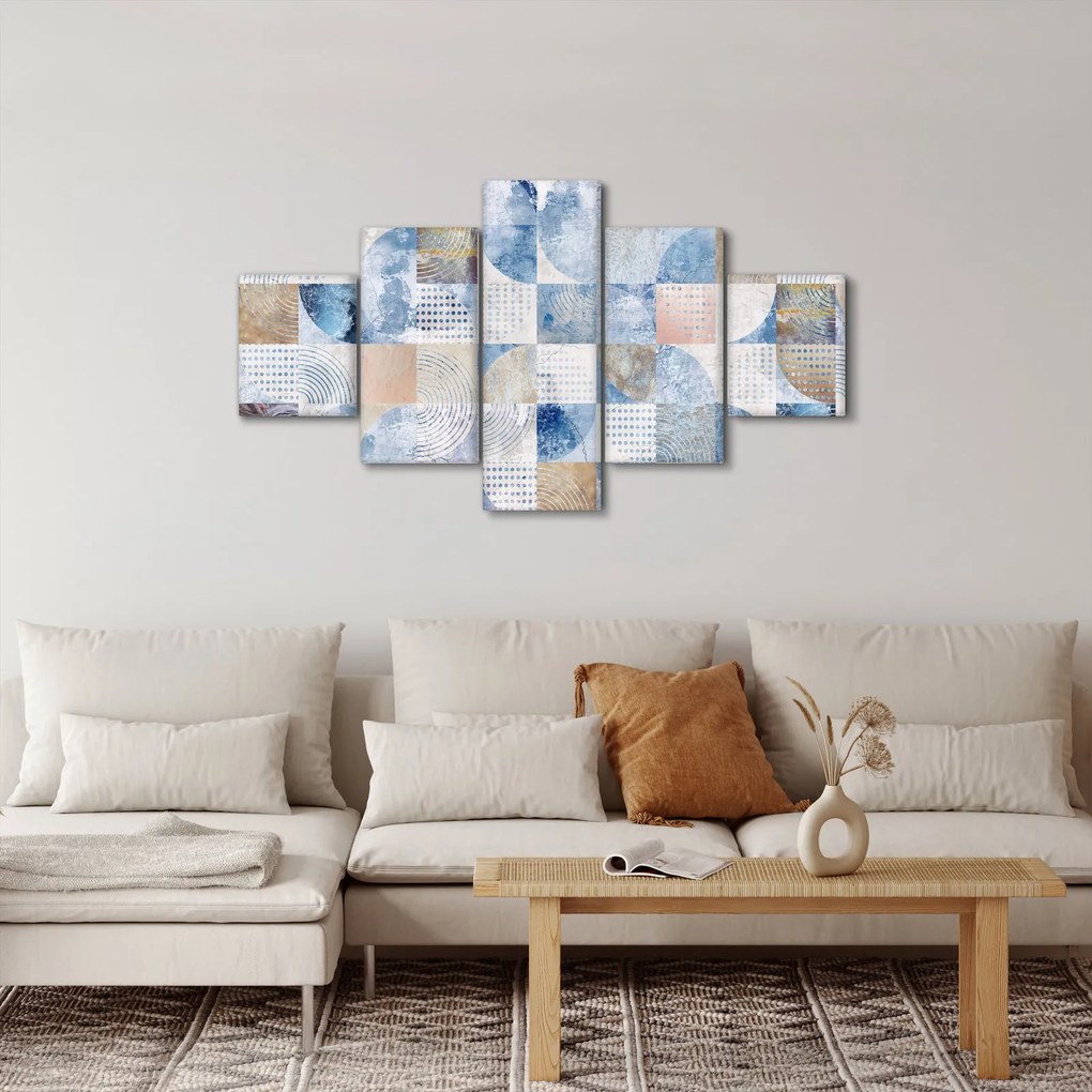 Obraz - Geometryczne kształty na ścianie (125x70 cm)