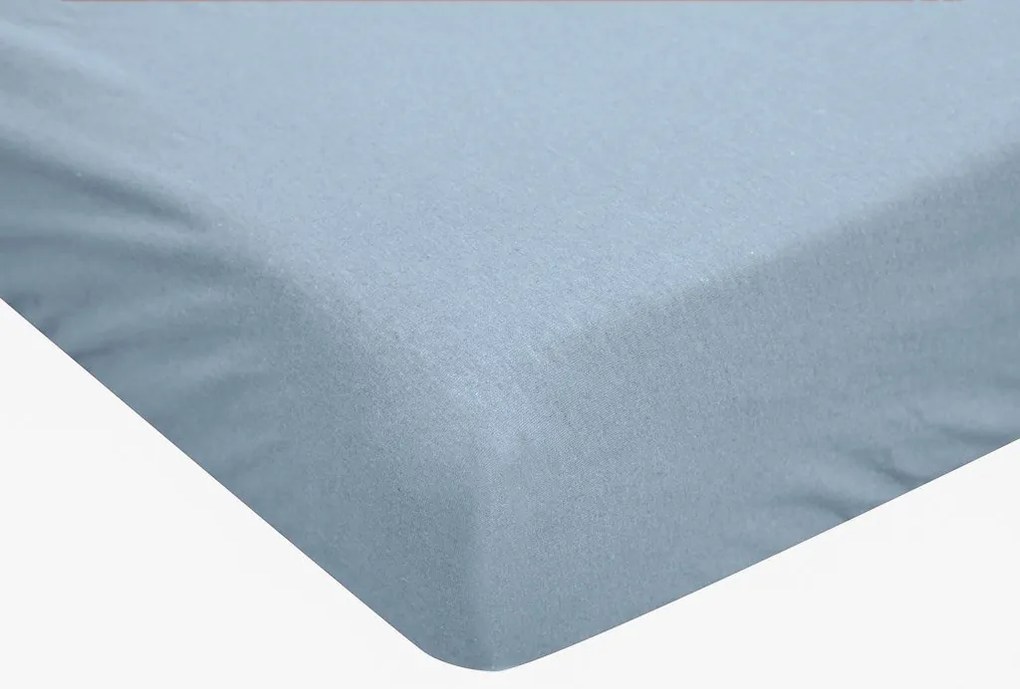 PrzytulneMieszkanie.pl Nieprzemakalne prześcieradło do dziecięcego łóżeczka JERSEY 60x120 cm jasnoniebieskie